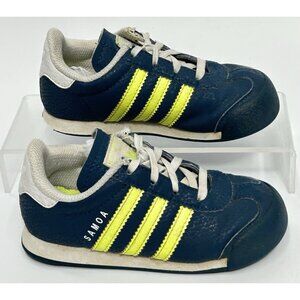 Adidas Samoa Sneakers Toddler Shoes Classic Sz 8K Little Kid Mineral Blue Lime